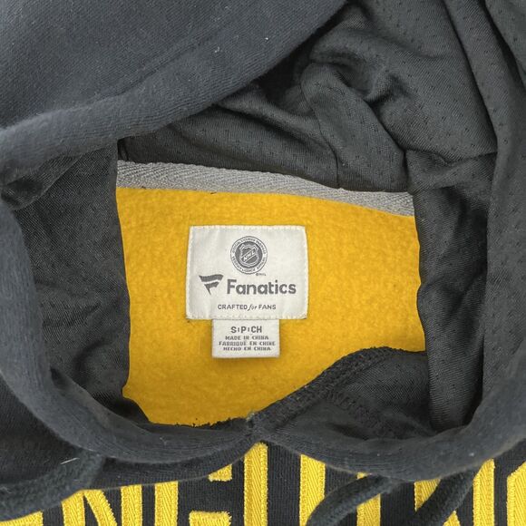 Mens Fanatics Pittsburgh Penguins Hoodie Sweatshirt Sz S Black Yellow - Picture 6 of 9